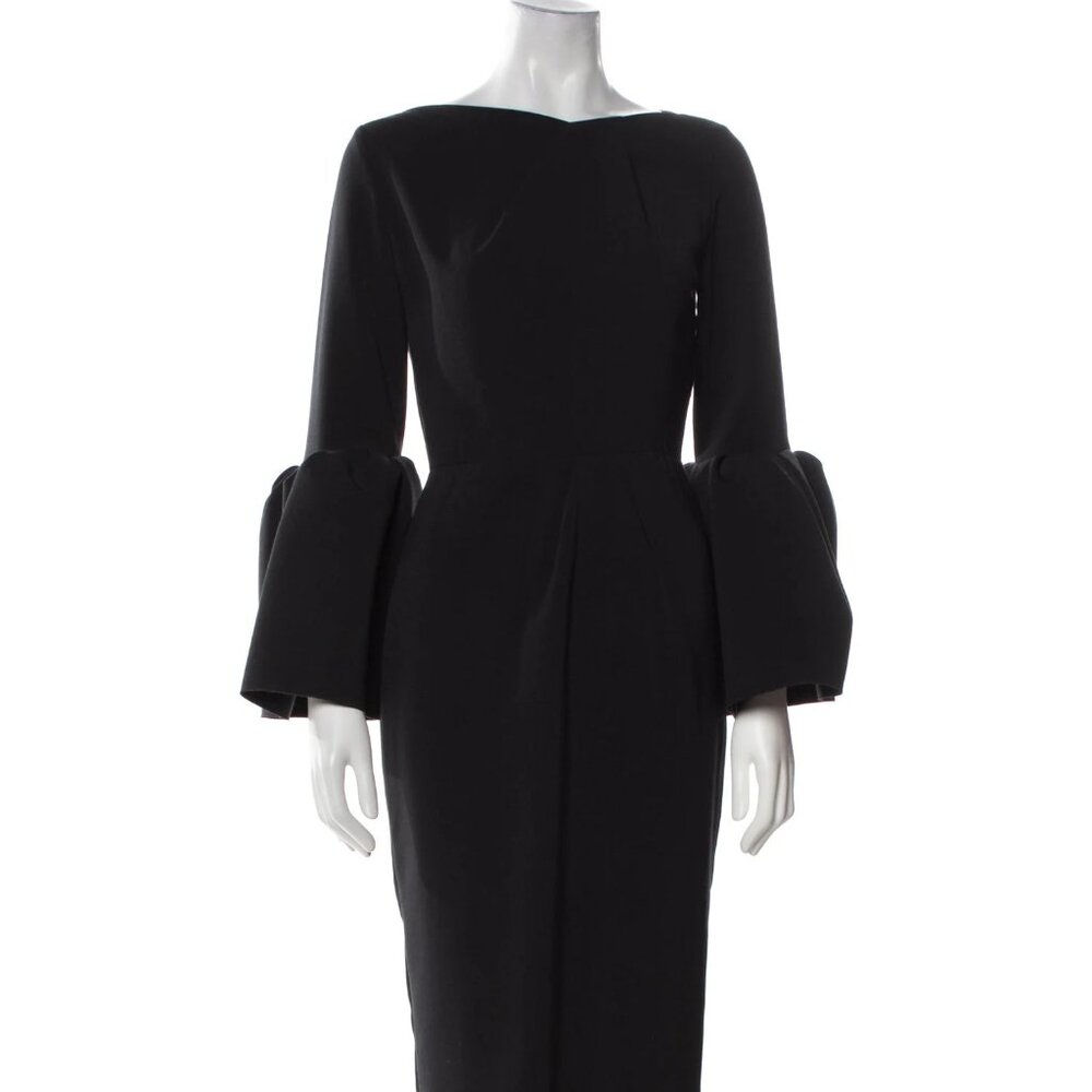 Roksanda Black Lantern Bell Sleeve Margot Dress Long zipper back Sz Small
